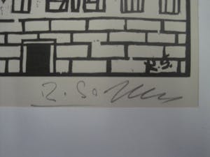 Renzo Sommaruga - Grote Houtsnede - Zeer kleine oplage (25) - Stadsgezicht Verona - gesigneerd kopen? Bied vanaf 49!