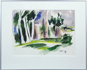 Piet Snoeren - Aquarel, Bomen kopen? Bied vanaf 1!
