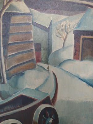 Hubert Bekman - Winterlandschap boerderij Limburg - olieverf ca. 1935 kopen? Bied vanaf 650!