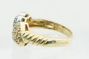 35- Chique bi-color goud (18 krt) platina & diamanten (0.30ct) HART ring kopen? Bied vanaf 190!