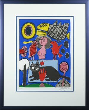 Corneille - Zeefdruk, Zonder titel - Ingelijst kopen? Bied vanaf 200!