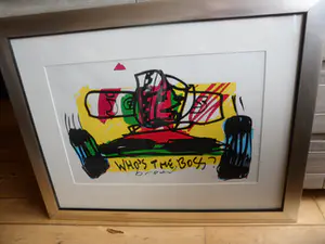 Herman Brood - Zeefdruk - "Who's the boss" (Formule 1, Jos Verstappen) kopen? Bied vanaf 425!