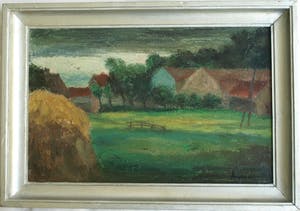 Andre van der Vossen - Ingelijst olieverf op doek , Boerenlandschap – ca. 1940 kopen? Bied vanaf 1!