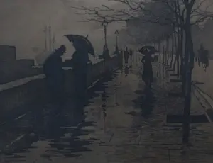 Willem Witsen - Ets: The embankment in de regen, Thames - Londen (zeldzaam werk!) kopen? Bied vanaf 999!