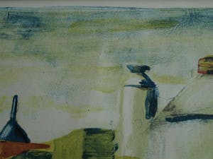 Jeroen Hermkens - Ingelijste litho , “Blikken stad” – 1992 kopen? Bied vanaf 1!