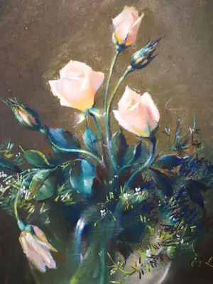 Cyriacus Bleys - Bloemen in vaas. Pastelkrijt. kopen? Bied vanaf 99!