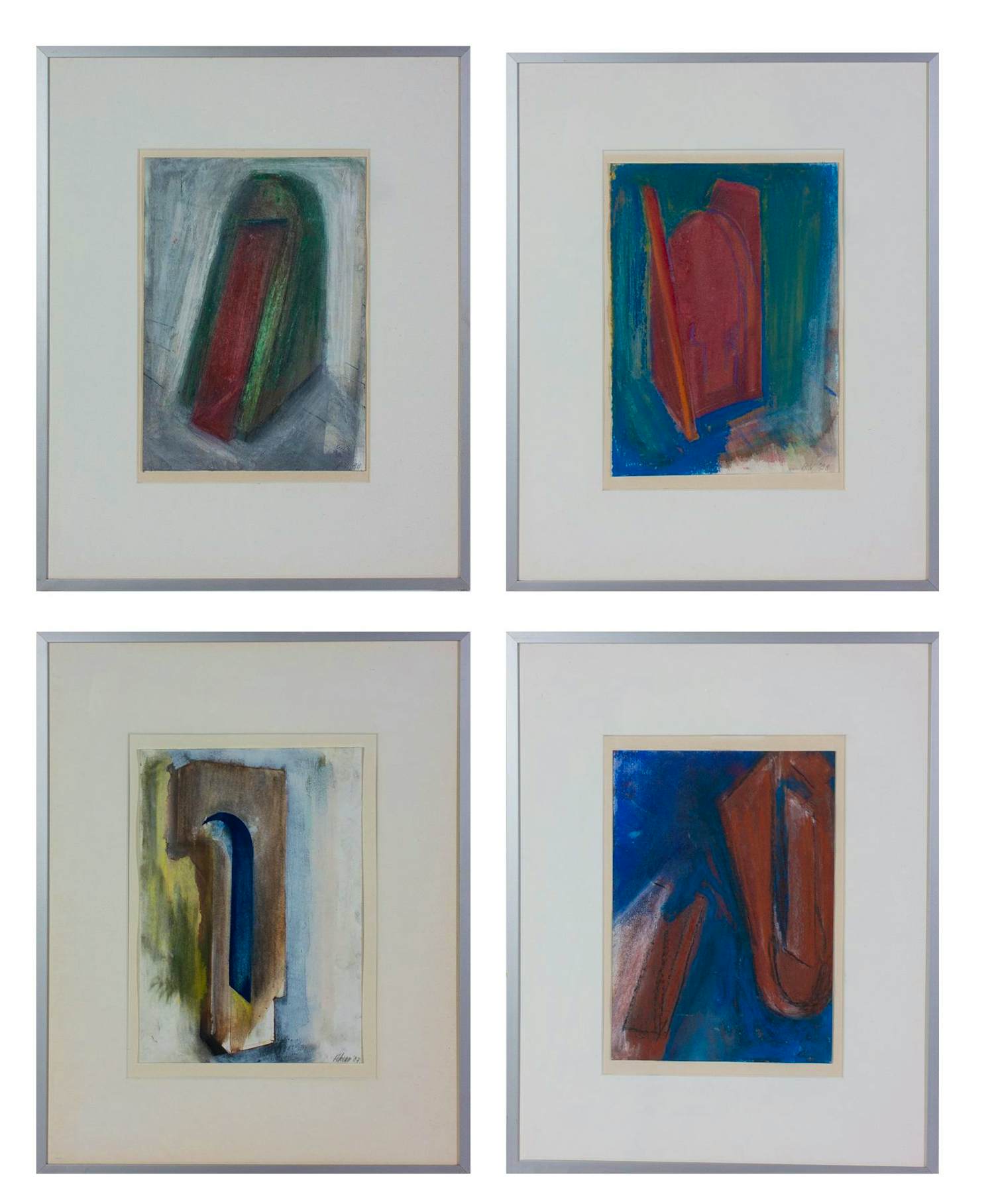 Ron van de Ven - Gemengde techniek op papier (Set van 4), Zonder titel - Ingelijst kopen? Bied vanaf 150!