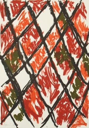 Gunther Forg - Diagonales Motiv, Handgesigneerde lithografie kopen? Bied vanaf 350!