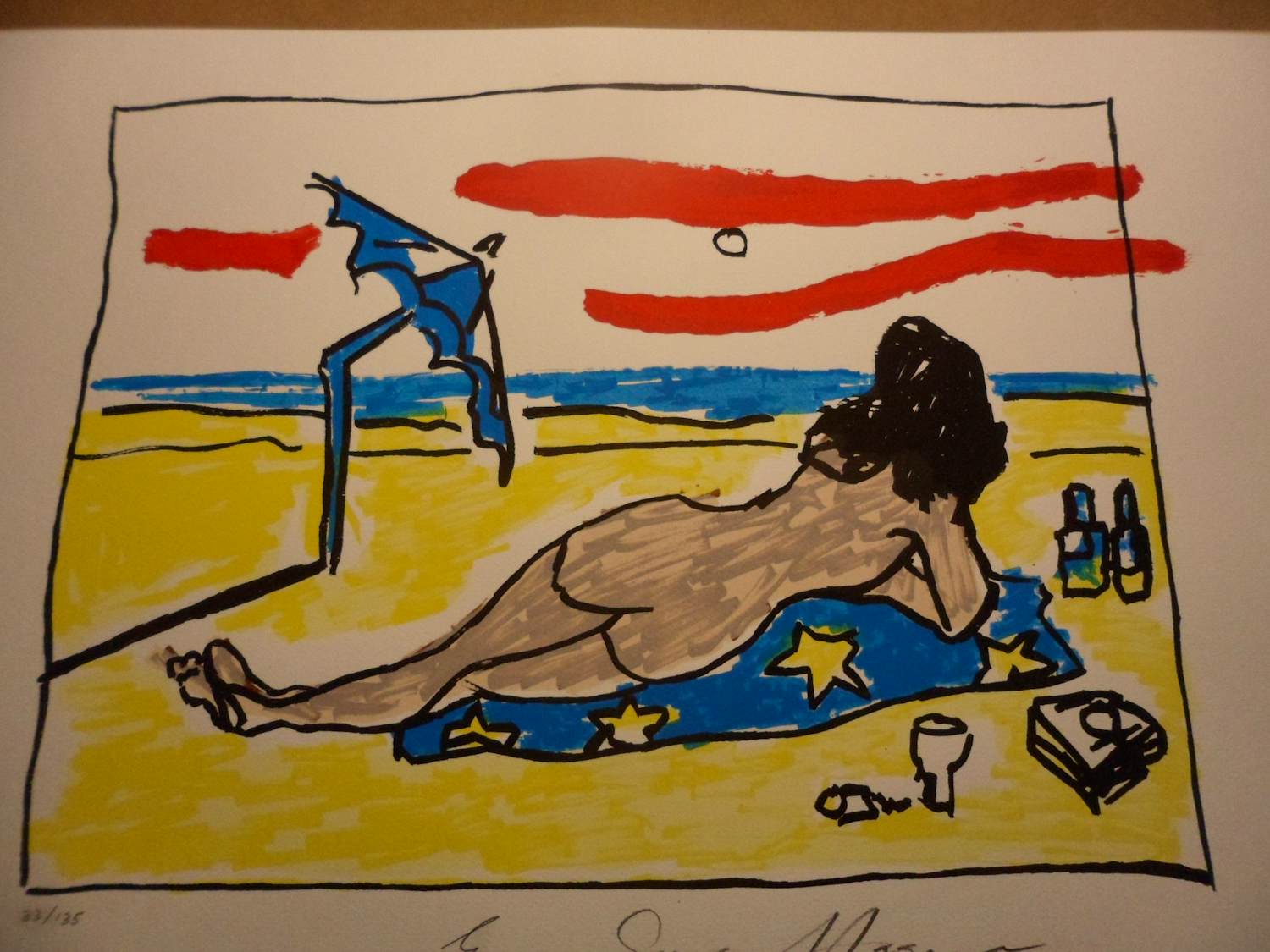 Espen Hagen - Zeefdruk, "Beach ". kopen? Bied vanaf 40!