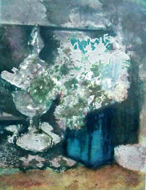 Kees Verwey - Ets/aquatint - bloemstilleven verkocht voor € 125!