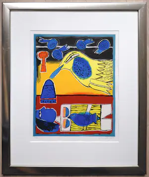 Corneille - La venue du grand oiseau, zeefdruk (mooi ingelijst) kopen? Bied vanaf 295!