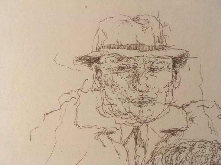 Niet of onleesbaar gesigneerd - Onbekende Kunstenaar Servisch/Kroatisch - Pentekening - Razgovori (Conversaties) kopen? Bied vanaf 1!