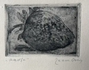 Jeanne Bieruma Oosting - 'Aardbei'. Mooie en zeldzame ets uit 1921! kopen? Bied vanaf 80!