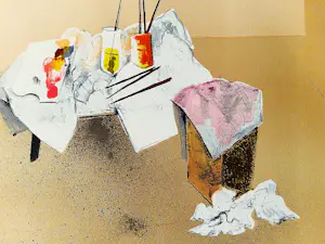 Constant - in zeer kleine oplage (15) gemaakte lithografie - "schilders stilleven" GROOT! kopen? Bied vanaf 326!