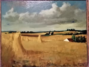 Dick Braam - GROOT WERK!! Korenschoven in landschap kopen? Bied vanaf 1!