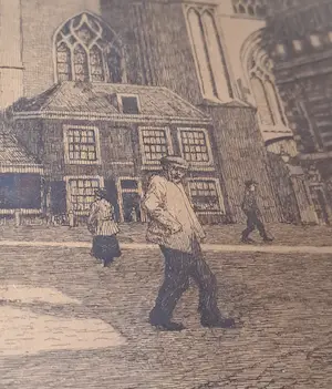 Hendrik Henrichs - Ets Grote Markt en st. Bavo kerk Haarlem kopen? Bied vanaf 30!