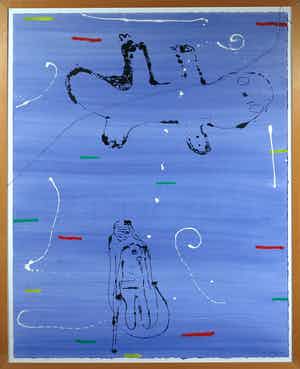 Dodog Soeseno - Gemengde druktechniek met acrylverf, Zonder titel - Ingelijst (Groot) verkocht voor € 1!