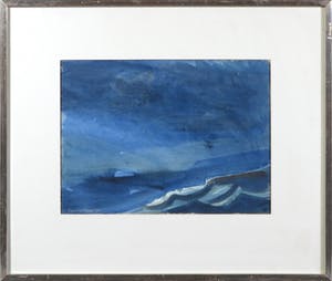 Paul Overhaus - Gouache, Woeste nacht - Ingelijst kopen? Bied vanaf 1!
