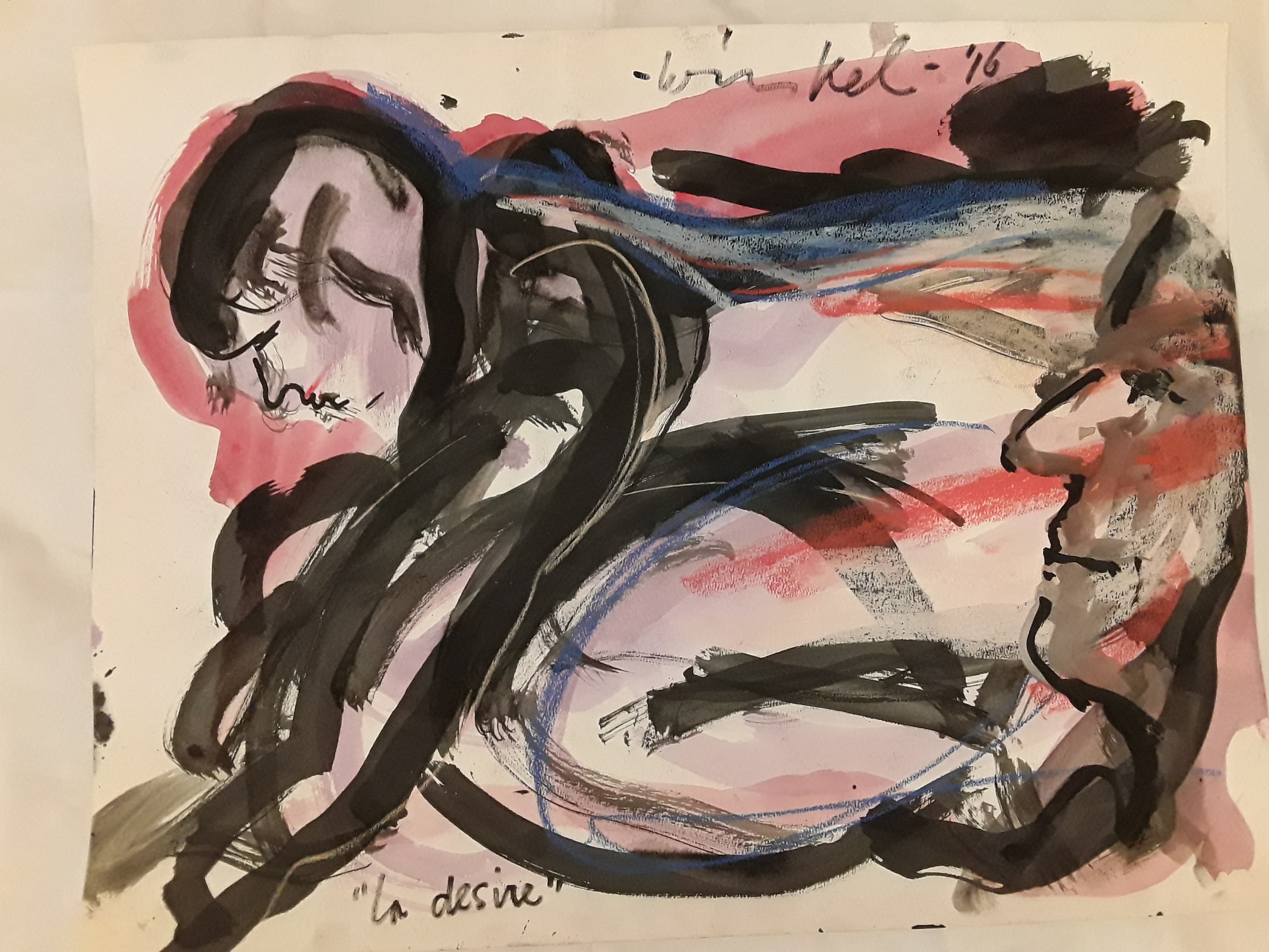 Arien Winkel - Spuitbus,pastel,acryl,titel la Desiree. kopen? Bied vanaf 15!