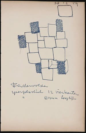 Siep van den Berg - Inkttekening, Twee abstracte composities kopen? Bied vanaf 10!