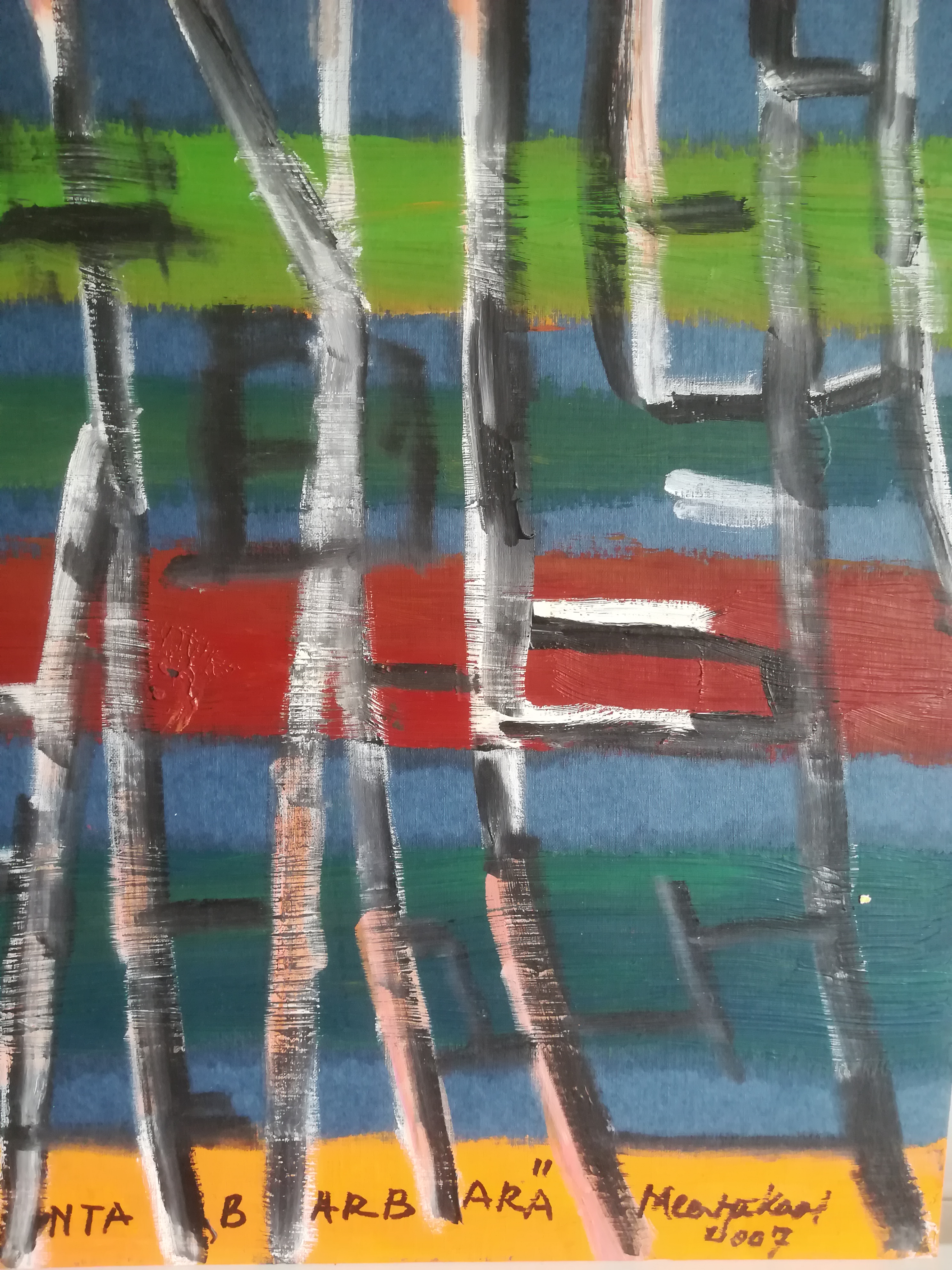 Meertje Kaal - (1930 - 2016) "Santa barbara" 2007 Acrylverf op papier  kopen? Bied vanaf 25!