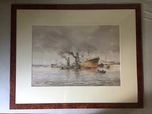 Jan Schaeffer - Haven - Gemengde techniek, Ingelijst kopen? Bied vanaf 199!