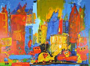 Ad Verstijnen - Zeefdruk, Zonder titel verkocht voor € 50!