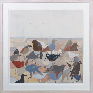 Petra Voots - Zeefdruk op papier, Birds II 2010 Vlieland - ingelijst kaufen? Bieten Sie von 70!