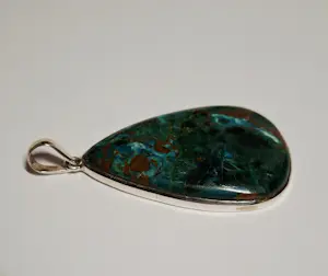 Nieuwe Zilveren Hanger met betoverde  Chrysocolla druppel kopen? Bied vanaf 95!