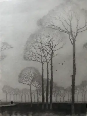 Jan Mankes - Heliogravure De Bomenrij (Mooi ingelijst) kopen? Bied vanaf 75!