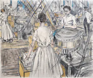 AcheterJan Toorop - Rogneerkamer in kaarsenfabriek, litho (mooi ingelijst)? Enchérissez de 395!
