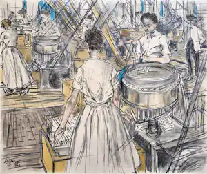 Jan Toorop - Rogneerkamer in kaarsenfabriek, litho (mooi ingelijst) verkauft für € 470!