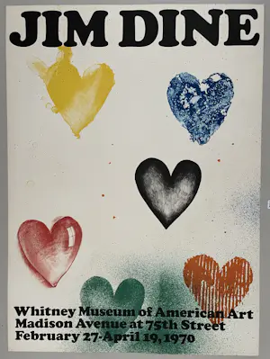 Jim Dine - Six Hearts - Original Siebdruck von 1970 - Whitney Museum of American Art kaufen? Bieten Sie von 249!