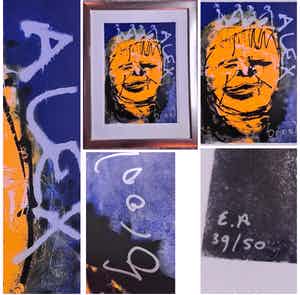 Herman Brood - Alex - gesigneerd - ingelijst - EA - groot verkocht voor € 1!