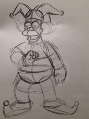 Matt Groening - originele productie tekening, The Simpsons, Homer, ingelijst kopen? Bied vanaf 1!