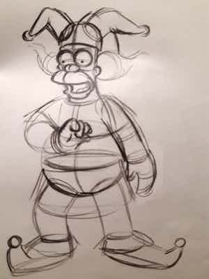 Matt Groening - originele productie tekening, The Simpsons, Homer, ingelijst verkocht voor € 1!