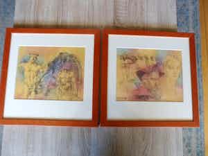 Enric Adsera Riba - 2 Etsen , Titel. Historia del site. mooi ingelijst verkocht voor € 45!