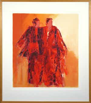 Wil Willemsen - Zeefdruk, Les Japonaisses - Ingelijst verkocht voor € 50!