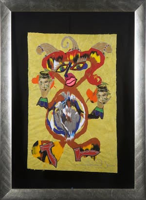 Simon & Bruno - Gemengde techniek op geschept papier, Fantasiefiguur - Ingelijst kopen? Bied vanaf 50!