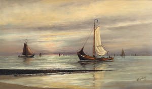 Haaike Abraham Jaarsma - C3787 - Zeilboten aan de kust kopen? Bied vanaf 200!