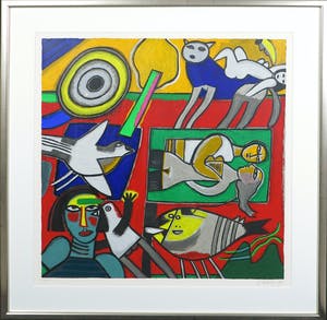 Corneille - Zeefdruk, Zonder titel- Ingelijst (Groot) kopen? Bied vanaf 250!