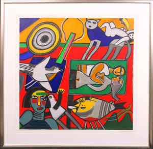 Corneille - Zeefdruk, Zonder titel- Ingelijst (Groot) verkocht voor € 250!