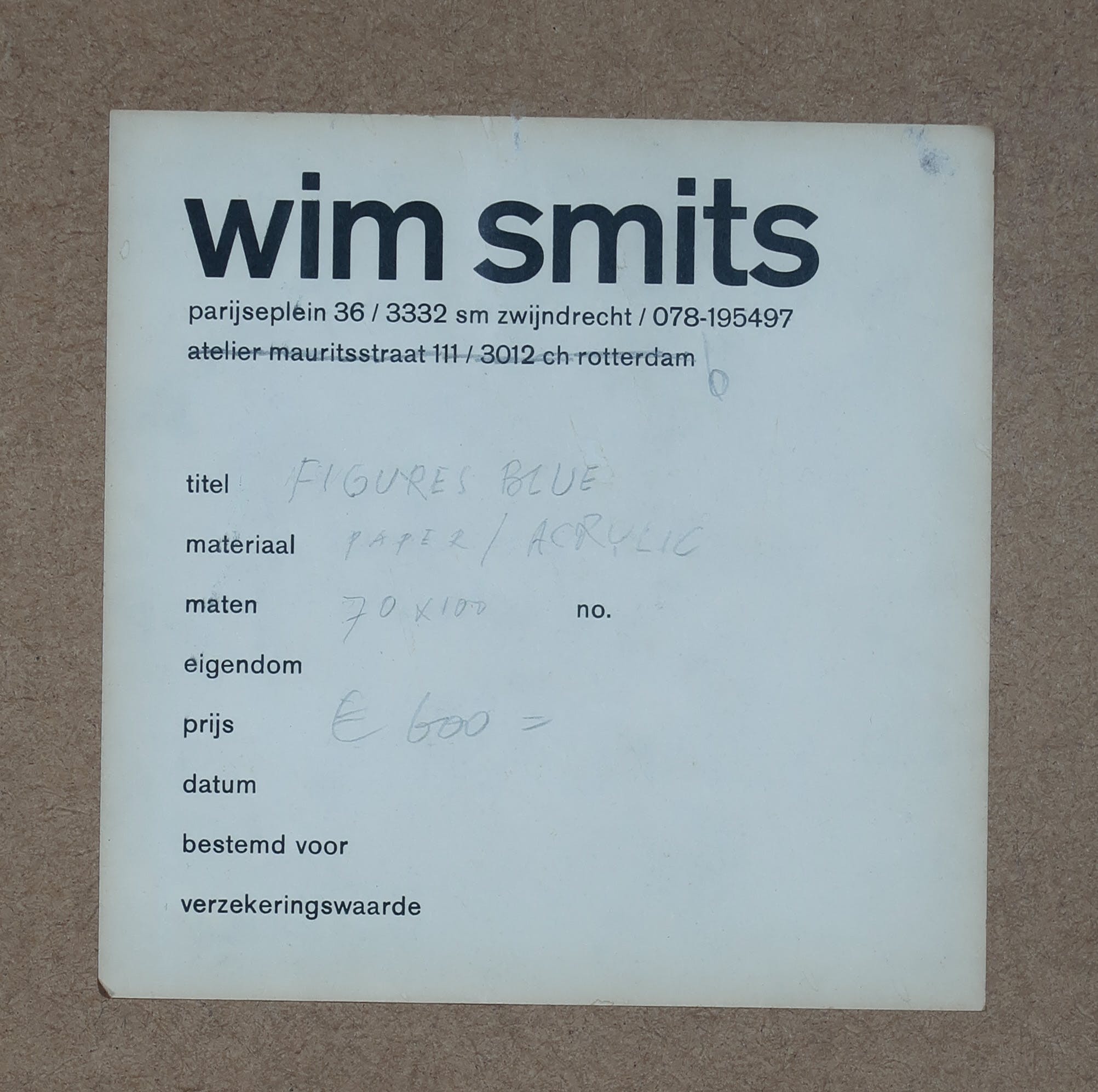 Wim Smits - Potlood tekening, Oblique-writing - Ingelijst kopen? Bied vanaf 100!