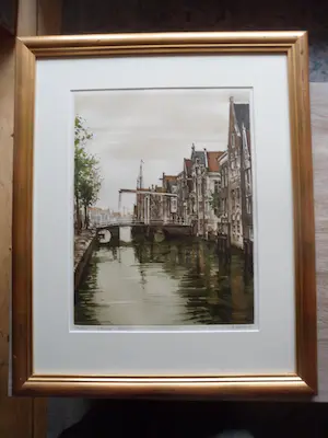 Roger Hebbelinck - Mooie kleuren ets van het Luttik Oudorp te Alkmaar. kopen? Bied vanaf 40!