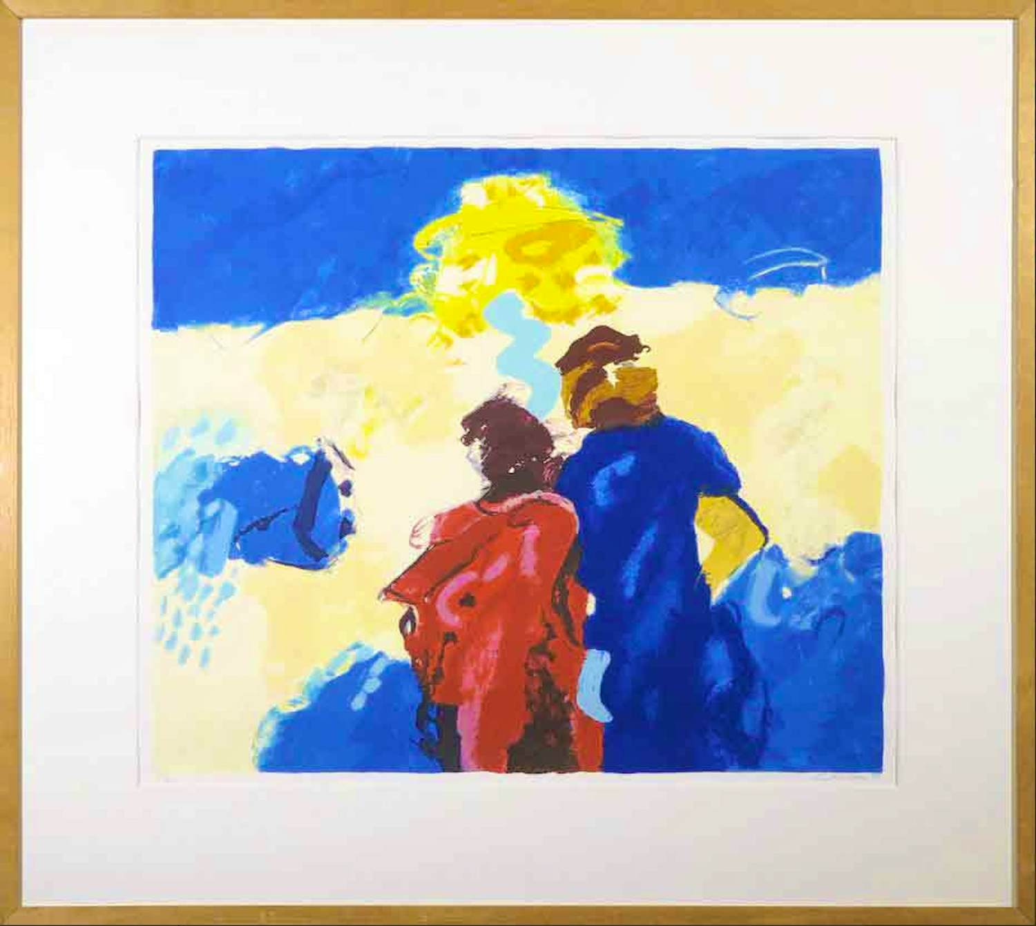 Henk van Vessem - Zeefdruk, A day full of colours - Ingelijst verkocht voor € 40!