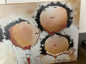 Theo Broeren - Glicée met acryl op doek ‘Chique in het smal’ (GROOT) kopen? Bied vanaf 100!