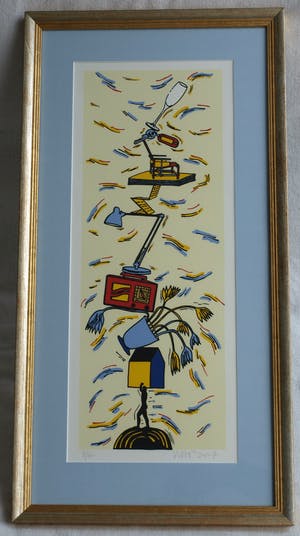 Hans Wap - Ingelijste zeefdruk , Nieuwe woning - 2007 – oplage 60 ex. kopen? Bied vanaf 50!