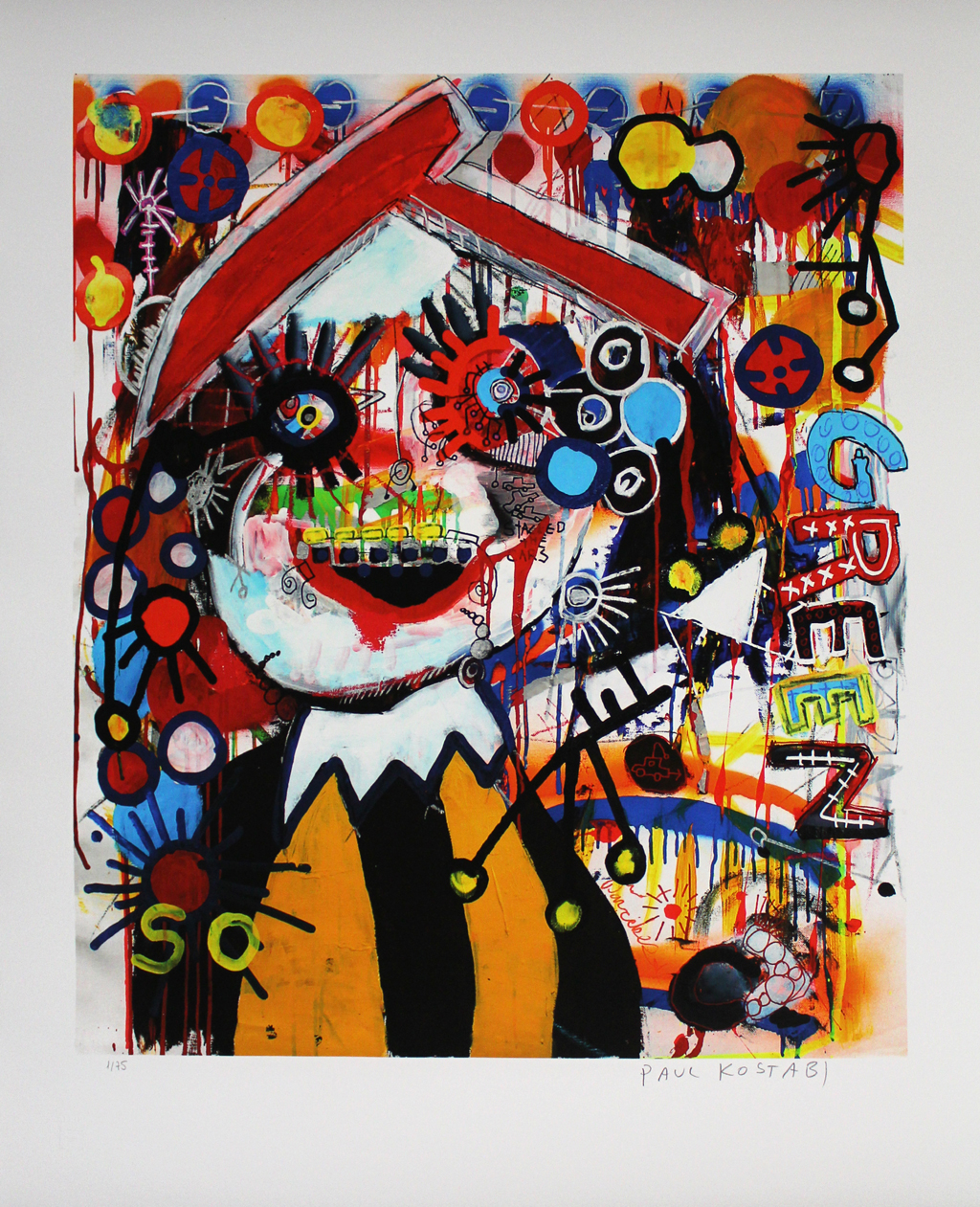 Paul Indrek Kostabi - Kleurengiclee SO GREEN Handgesigneerd verkocht voor € 65!