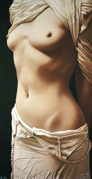 Willi Kissmer - Giclée op doek, Staand naakt (Groot) verkocht voor € 1!