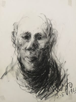 Yvan Theys - Houtskool, Portret kopen? Bied vanaf 1!